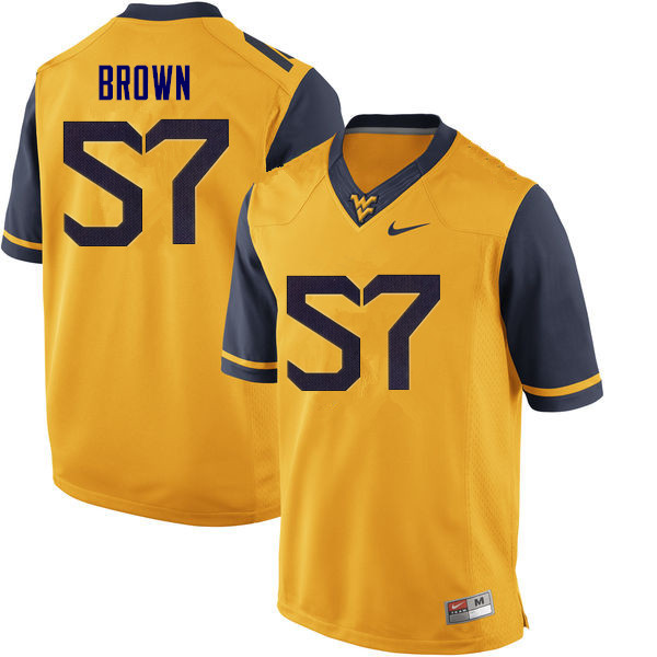 Men #57 Michael Brown West Virginia Mountaineers College Football Jerseys Sale-Yellow